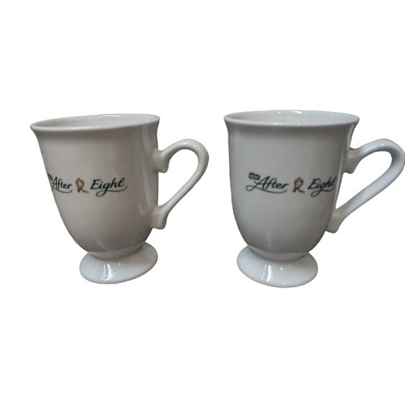 2 Nestle After Eight Coffee Teacup Mug Pedestal Bottom - Picture 3 of 6